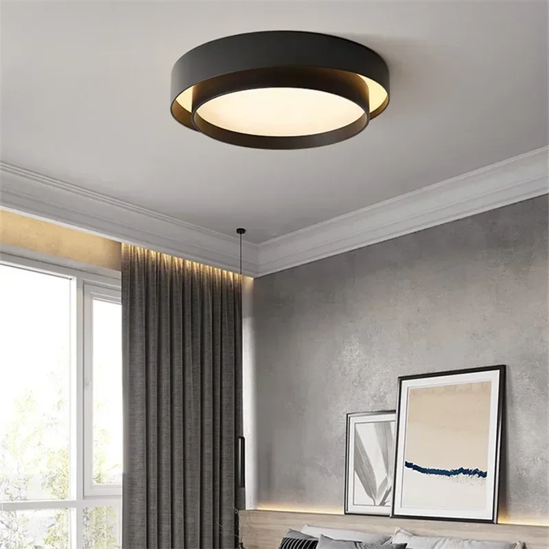 Bedroom Living Room Lamp Led Ceiling Light Minimalist Modern White Black Grey Indoor Lighting Fixture Home Hotel Luminarie