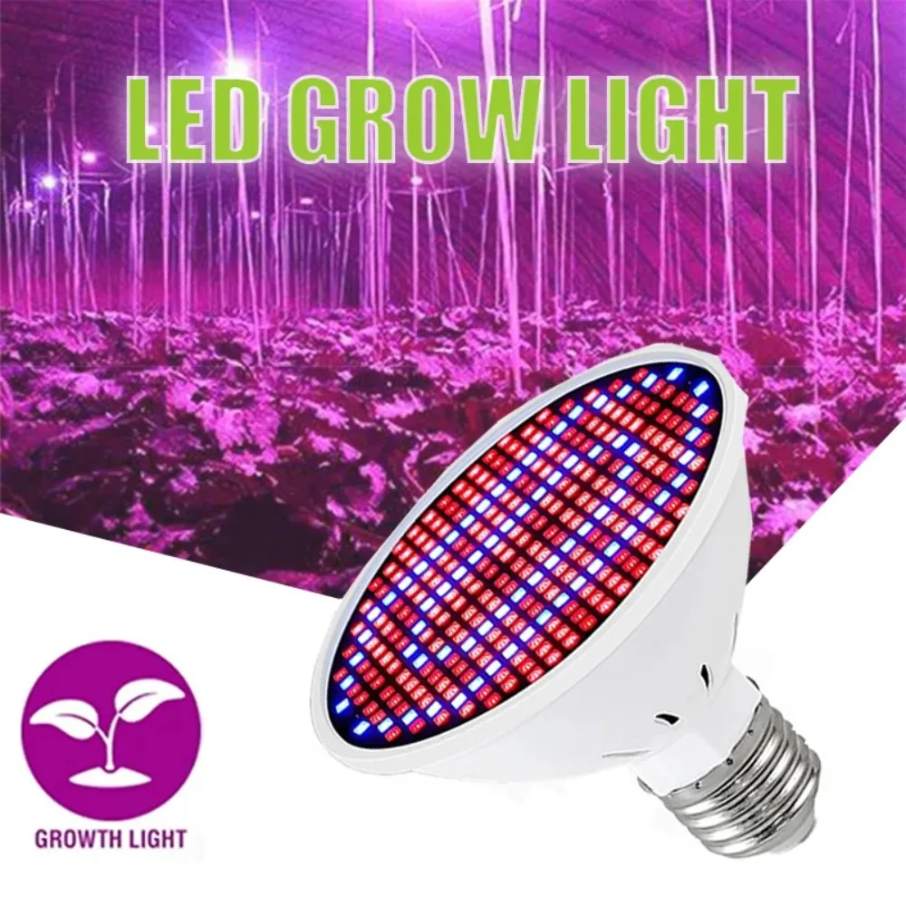 200Leds LED Grow Light Full Spectrum Sunlike E27 LED Growing Bulb For Indoor Hydroponics Flowers Plants LED Growth Lamp