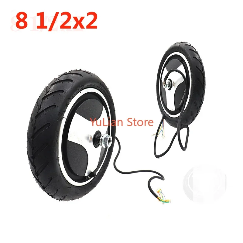 8 1 / 2x2 36V 350W front wheel motor wheel, suitable for Xiaomi MIGA Pro rear wheel hub honeycomb solid tire electric scooter