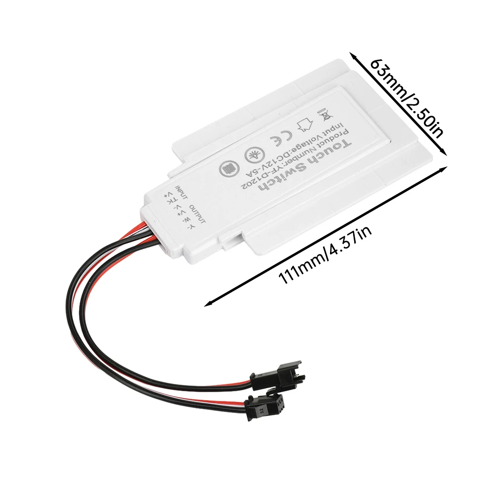 Dual Key Touch Switch 12V 5A 60W Monochrome Two-color LED Driver Infinitely Dimming Color Adjustment Defogging Smart Switch