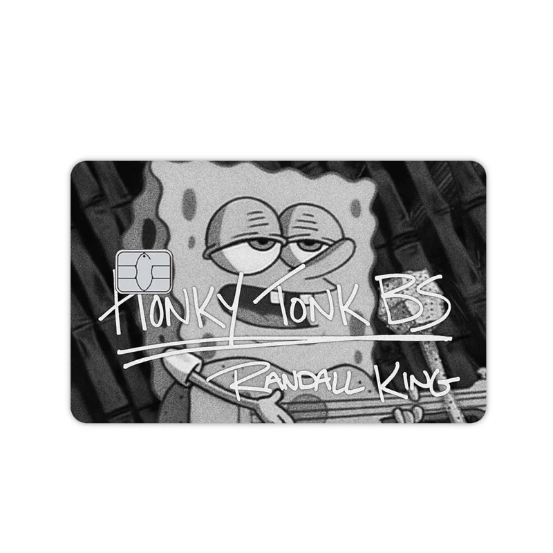 New Anime SpongeBob Kawaii Diy Pvc Stickers Cartoon Star Laser Waterproof Film Tape Skin for Credit Debit Bank Visa Card Decal