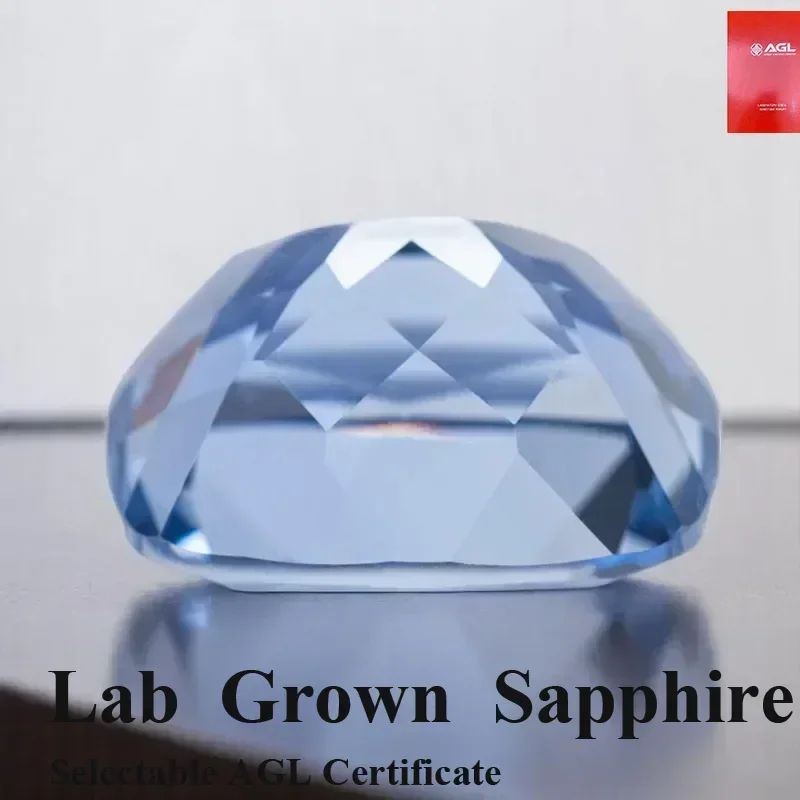 

Лабораторный сапфир цвета васильчика, огранка подушки 12x16 мм, 15,95 карата, драгоценные камни для DIY, кольца по методу Czochralski с сертификатом AGL