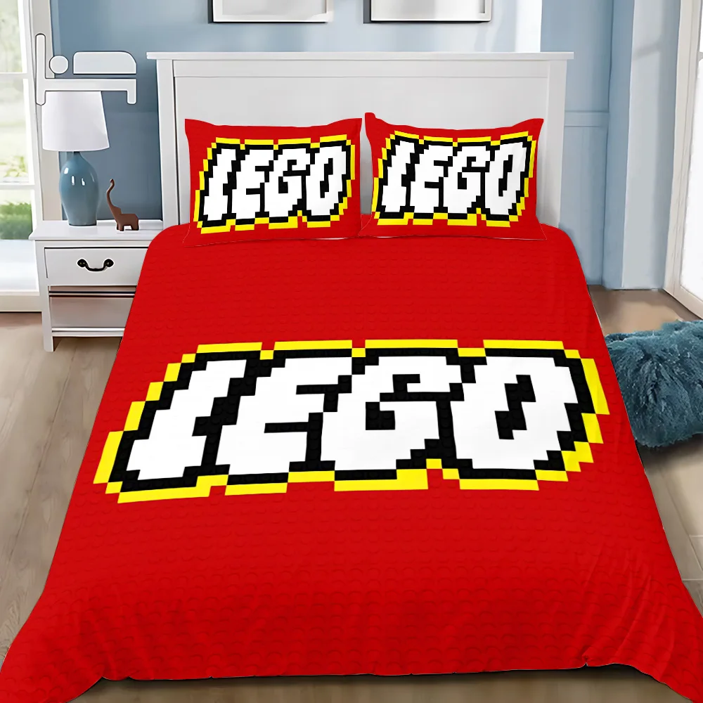 Duvet Cover Pillowcase Bedding Set Toy L-LEGOS Adult BoyGirl Bedroom Decoration Children Gift Single Double Large Size