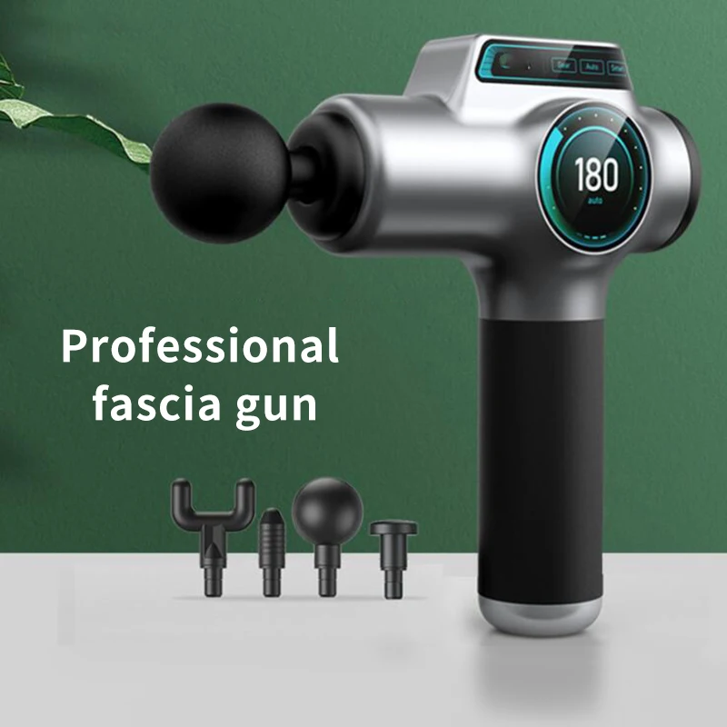 Professionele Massage Gun 2-Kleuren Lcd-scherm Elektrische Deep Tissue Spier Body Back Massager Ontspanning Pijnbestrijding Fascia Gun