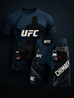 Nuevo Khamzat Chimaev UFC boxeo lucha camiseta pantalones cortos hombres transpirable secado rápido Jersey MMA lucha correr conjunto absorbente de sudor