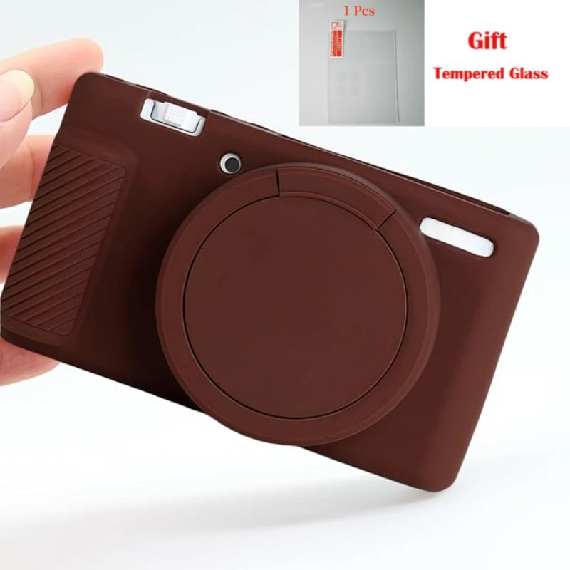 لسوني ZV-1 غطاء كاميرا سيليكون كاميرا كم الجسم الجلد واقية مع غطاء عدسة قابل للإزالة + فيلم مقسى مجاني #1