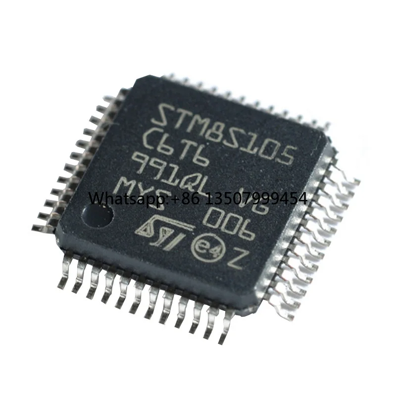Stock Wholesale Microcontroller STM8S105C6T6 LQFP-48 Package STM8S Series 16MHz Flash 38 Program Memory 8-Bit Peripherals