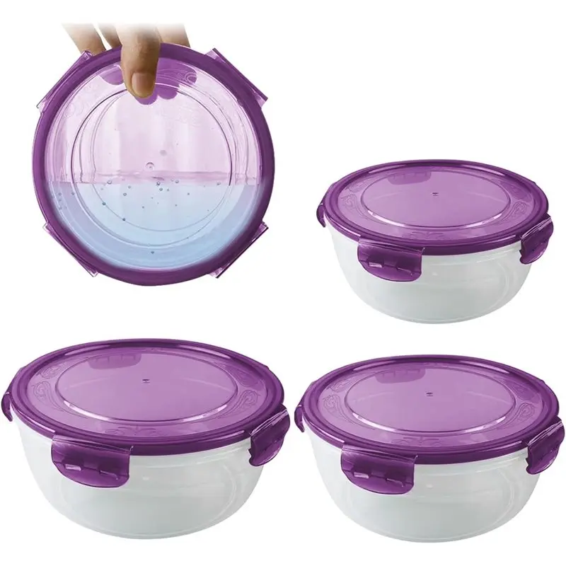 

ABXD Food Boxes 4-Pack Piece Microwave Safe Containers For Kitchen Pantry Fridge Camping Lunch Snack Salad Box Picnic