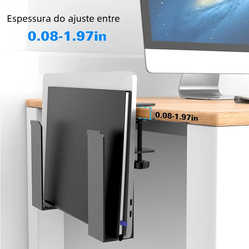 Soporte lateral para almacenamiento de ordenador portátil, bandeja organizadora de escritorio para Ipad, tableta, oficina y hogar