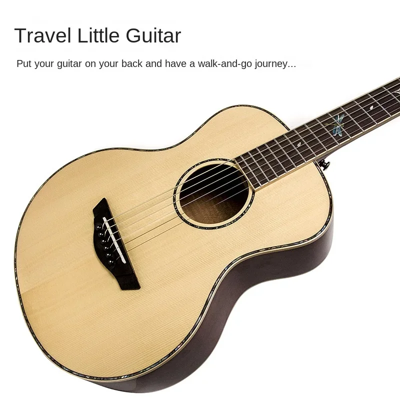 

Mini travel small guitar 30 inch/34 inch cloud peach surface single guitar instrument solid wood children's acoustic guitar