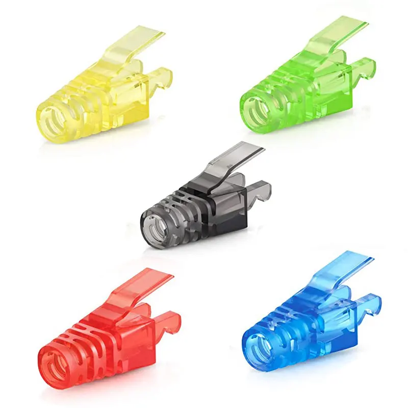 ZoeRax 100pcs Colorful RJ45 CAT6 Strain Relief Boots Connector for Standard CAT6 Ethernet Cable LAN Cable Connector Boot Cover