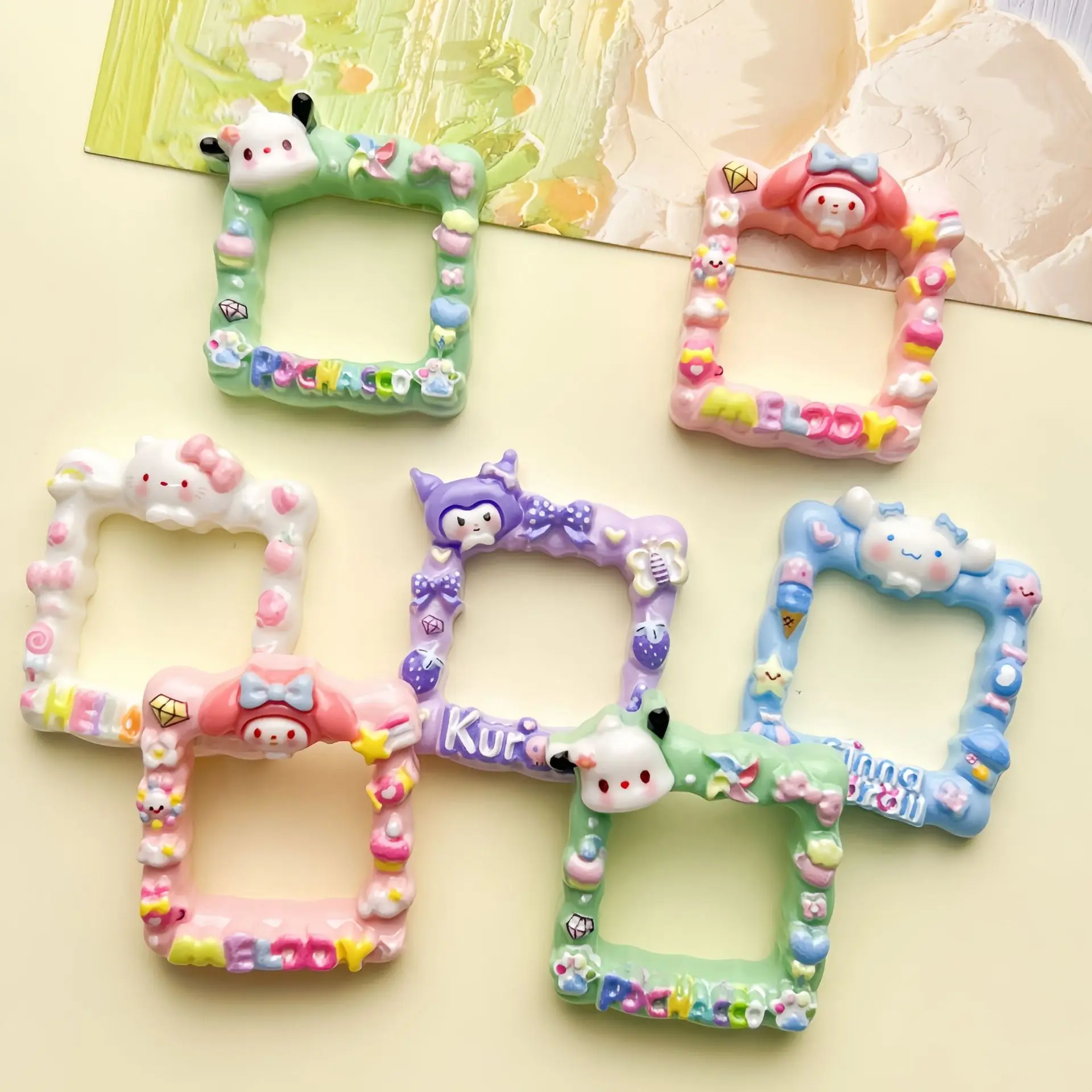 5pcs miniso cute sanrio dress up cartoon resin flatback cabochons for diy jewelry making handmade crafts materials - Image 4