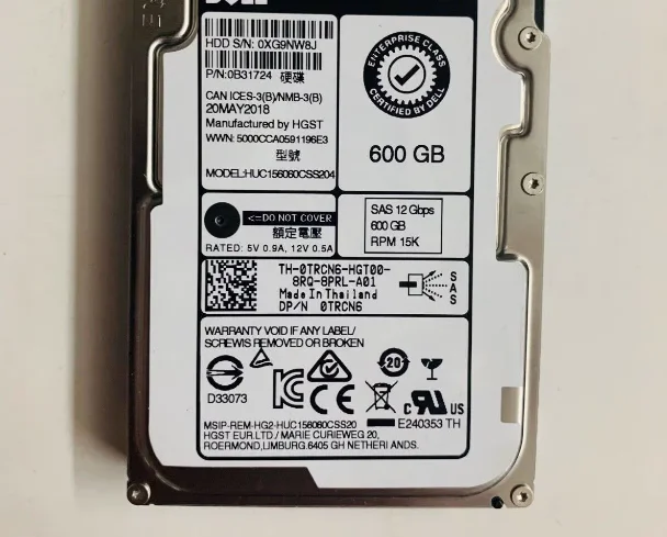 

Жесткий диск для сервера 0TRCN6 huc1560css204 TRCN6 600G SAS 2,5 15K 12 Гб