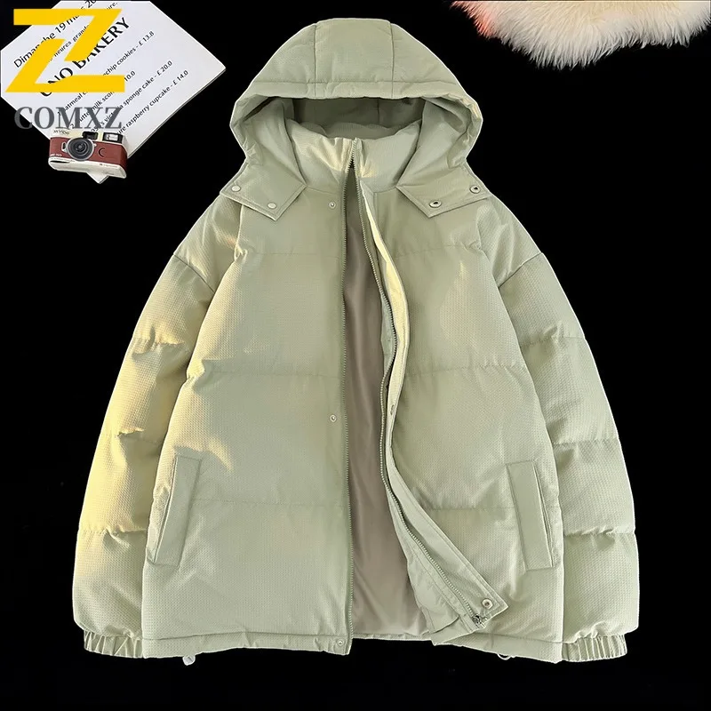 سترة COMXZ للرجال مملوءة في الهواء الطلق كاجوال بقلنسوة للمغامرة سترة سميكة ودافئة موضة السفر سترات شتوية مقاومة للبرودة