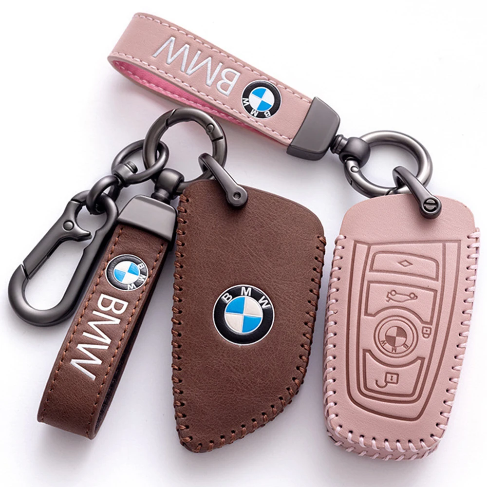 

Кожаный Автомобильный брелок для BMW E90 E60 E70 E87 1 3 5 6 серии M3 M5 X1 X5 X6 Z4, защитный чехол, автомобильный аксессуар