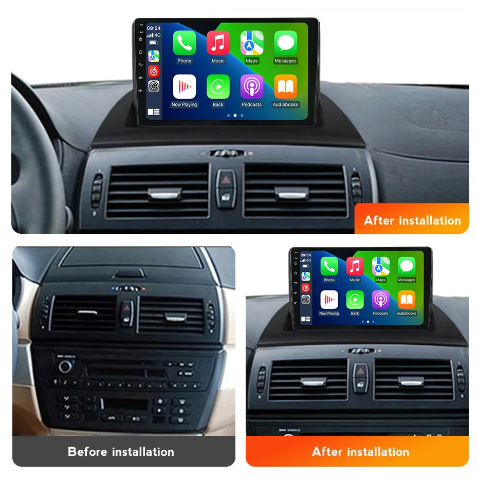 Navifly 9 Inch Head Unit For BMW X3 E83 2004-2012 Multimedia Radio Wireless Carplay Android Auto BT GPS FM RDS IPS Touch Screen