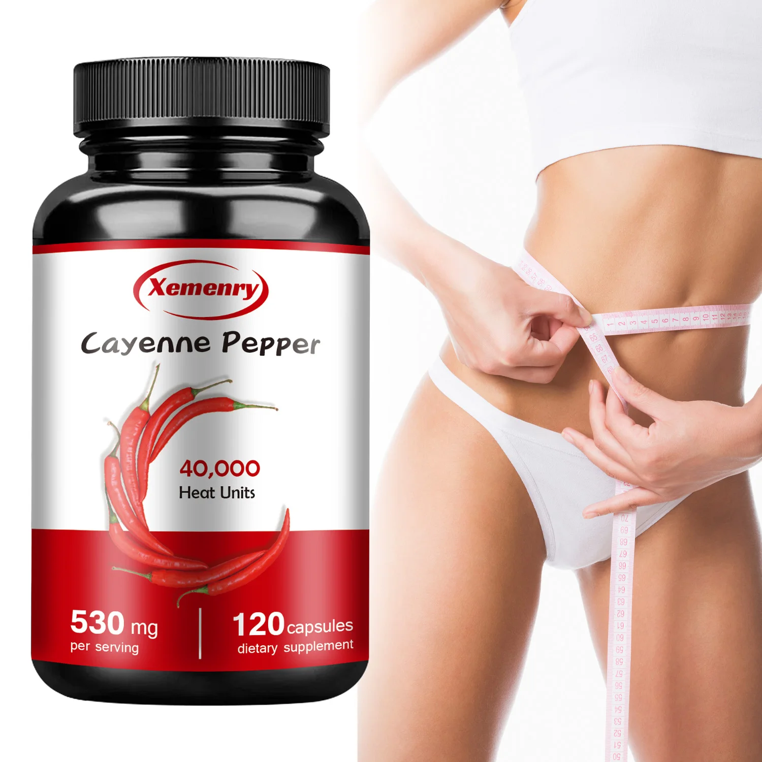 

Cayenne Pepper Capsules - Improves Digestion, Blood Circulation, Supports Cardiovascular Health, Energy, Enhance Immunity