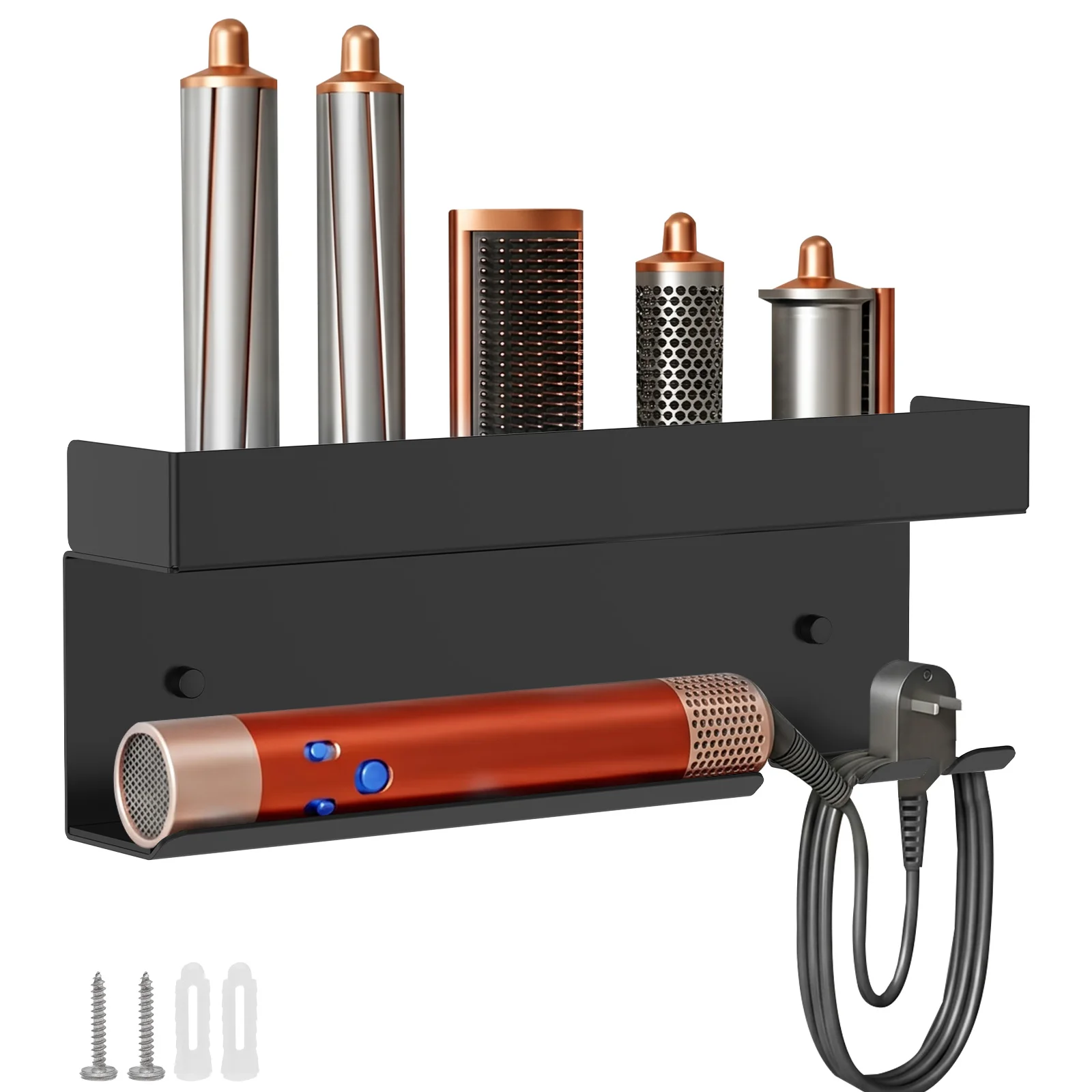 Wandmontierter Haartrocknerhalter für Dyson Airwrap, Regal für Föhn und Lockenstab, Aufbewahrungsregal, Badezimmer-Organizer