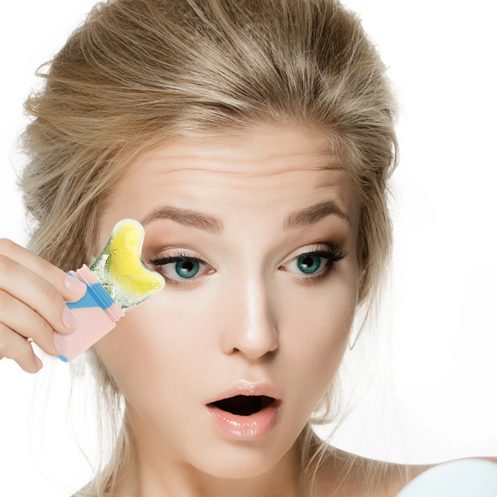 أداة العناية بالوجه المحمولة من السيليكون لتخفيف انتفاخ العين وتدليك الوجه