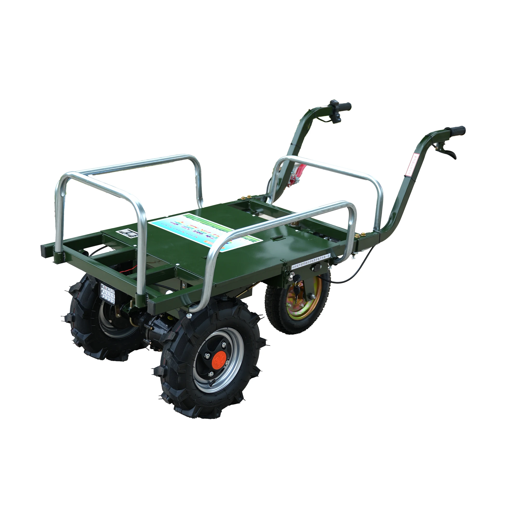 

Dual Four-Wheel Electric Military Trolley Outdoor Metal Three-Wheeled Exercise Transport For Hand Carts