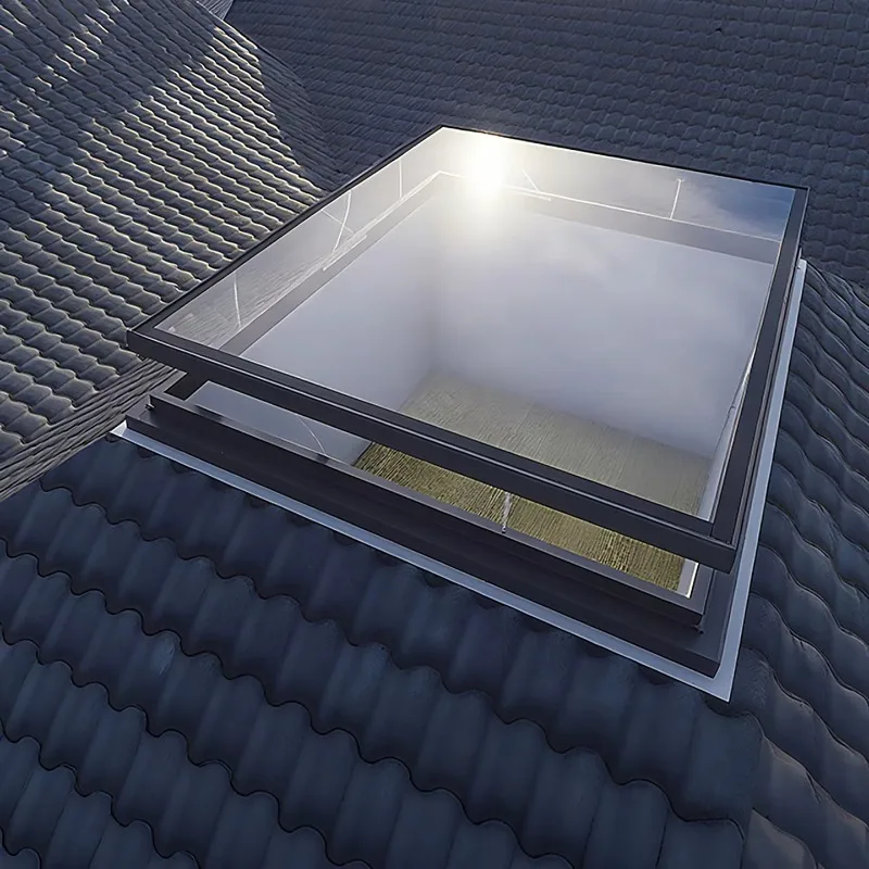 Modern Design Aluminum Alloy Automatic Opening Soundproof Skylight 50x50cm Roof Maintenance Hatch For Residential Use