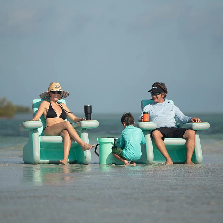 

Hangout Full Size Classic Blow Inflatable Beach Chair Dock Seat For Adults Kids Family