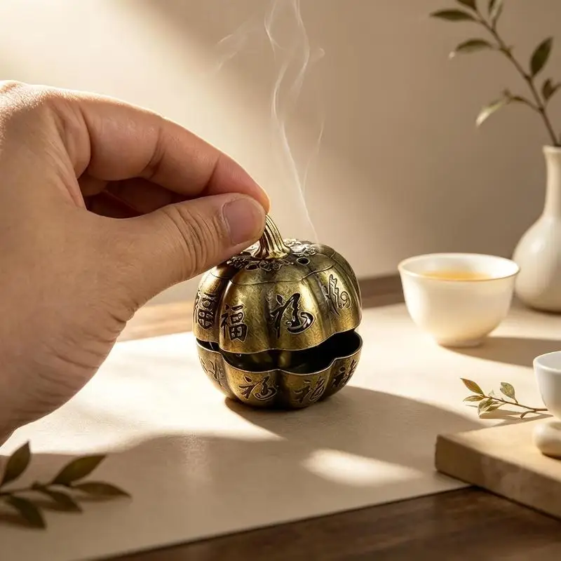 Metall-Weihnachtsmann-Räuchergefäß mit Hohlschneeflocken-Design Perfekt – Detail 6