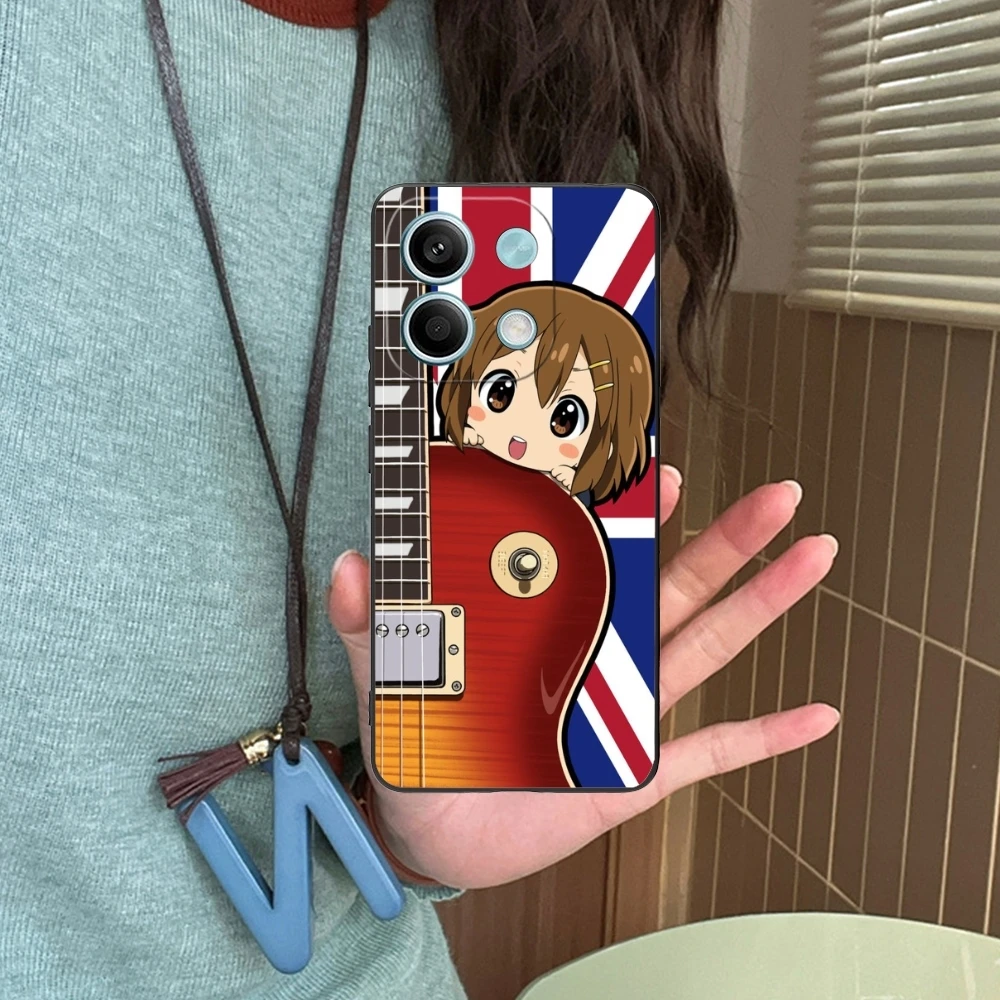 K-ON Hirasawa Yui Mobile Cell Phone Case for Xiaomi Redmi Note 13 12 11 10 9 8 7 6 S A Pro Lite Plus 5G Black Phone Cover Shell