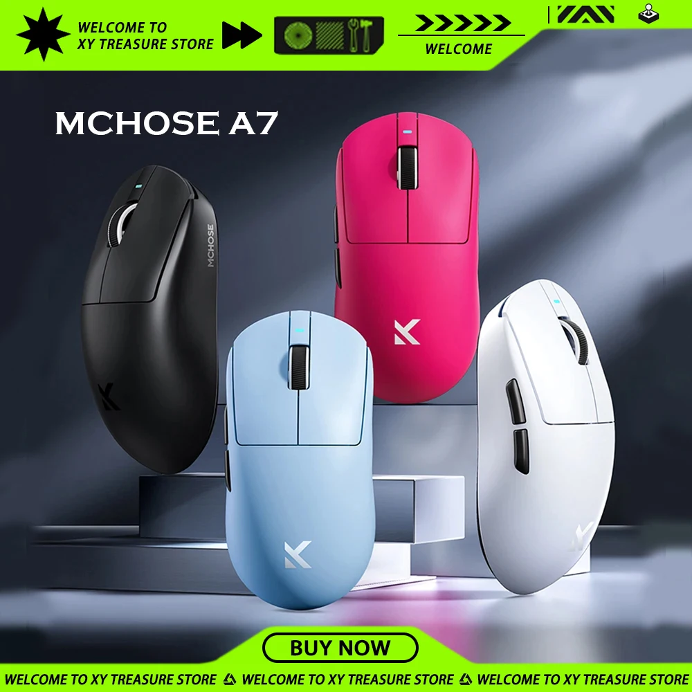 MCHOSE A7 Series Gaming Mouse 2.4G Wireless PAW3395  E-Sports Customized 8K Top Speed Receiver Low Delay Game Accessories