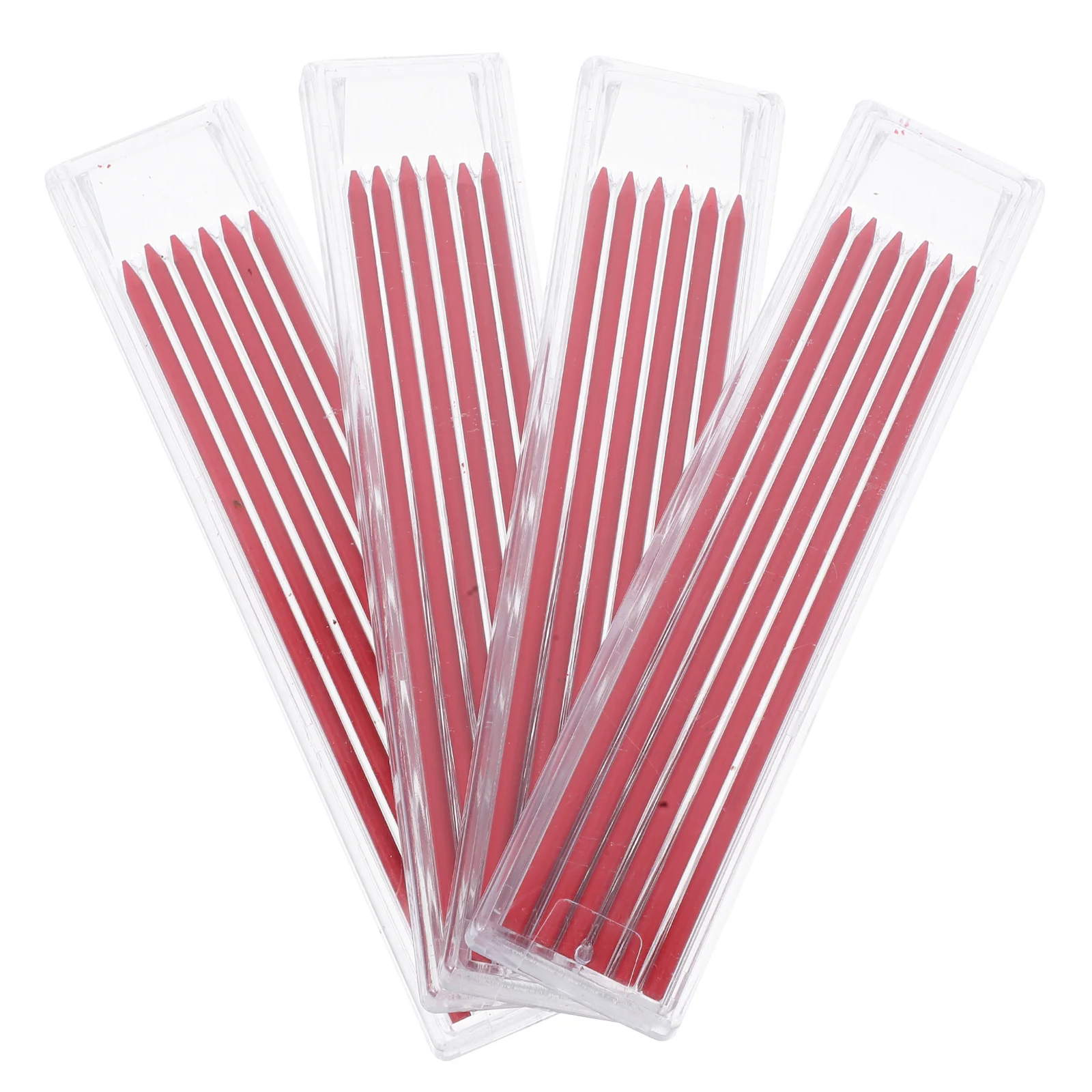 48pcs Deep Hole Construction ดินสอเติม 2 มม.สีแดง Carpenter ดินสอ Cores สําหรับงานไม้ร่างและ Crafting สําหรับเครื่องหมายบน