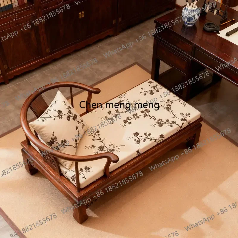 

Новая китайская кровать-шезлонг «Дзен» из черного ореха и ясеня, простая, для дома, гостиной, спальни