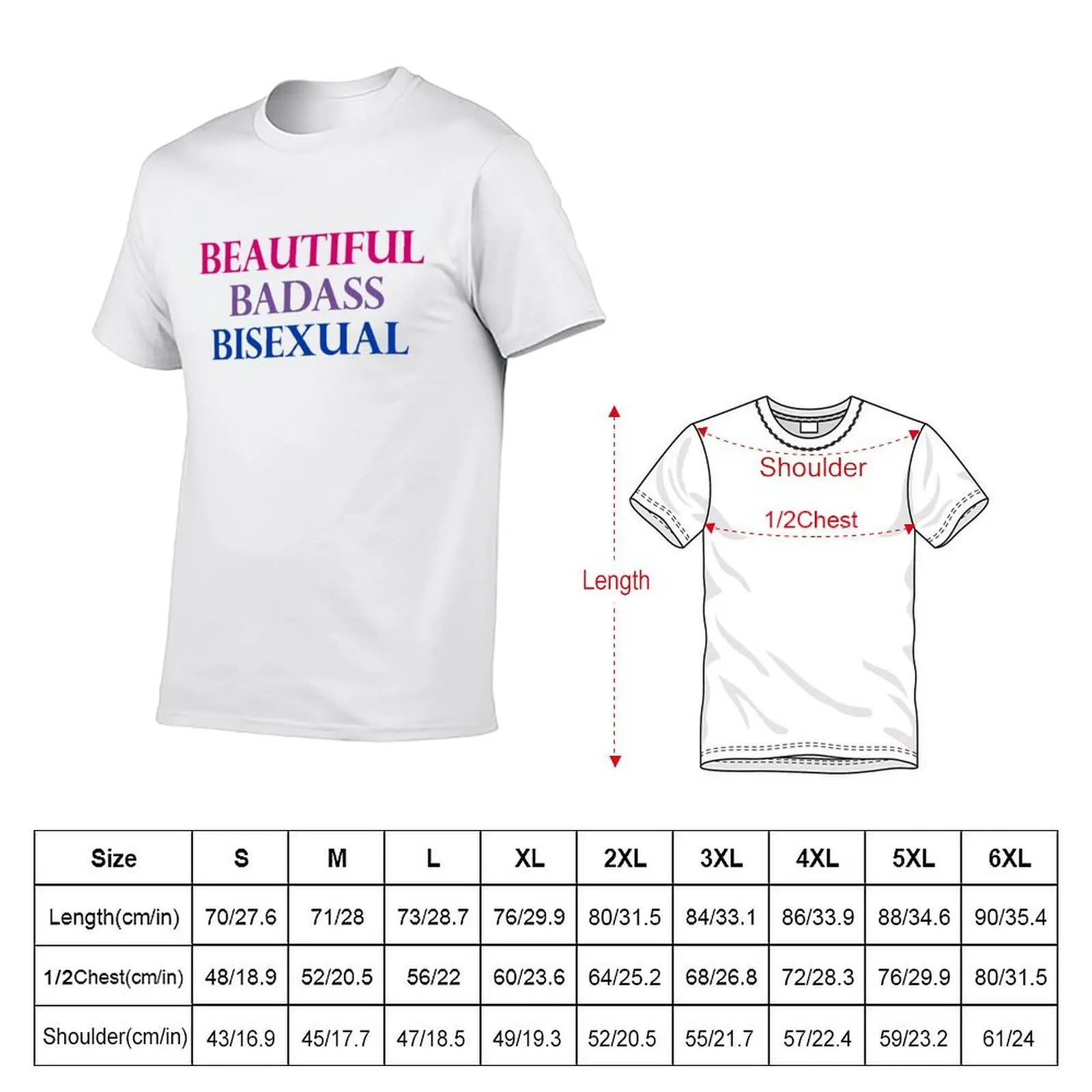 Beautiful Badass Bisexual T-Shirt topping cotton graphic tees mens cotton t shirts