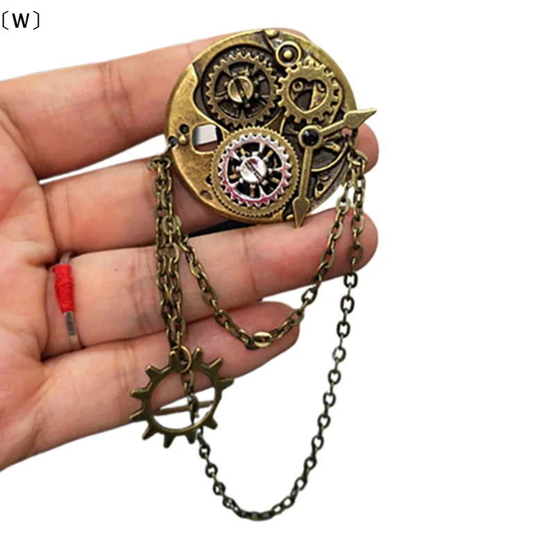 〔W〕Retro Steampunk Zahnrad-Broschen Zahnrad-Quastenketten-Anstecknadeln Herren Hemd Anzug Abzeichen Schmuck Accessoires〔Winter1〕