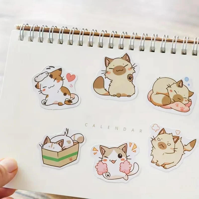 45Pcs Cartoon Cat Stickers Suitable For Suitcases Skateboards Suitcases Laptops DIY Stationery Stickers Decorative Stickers