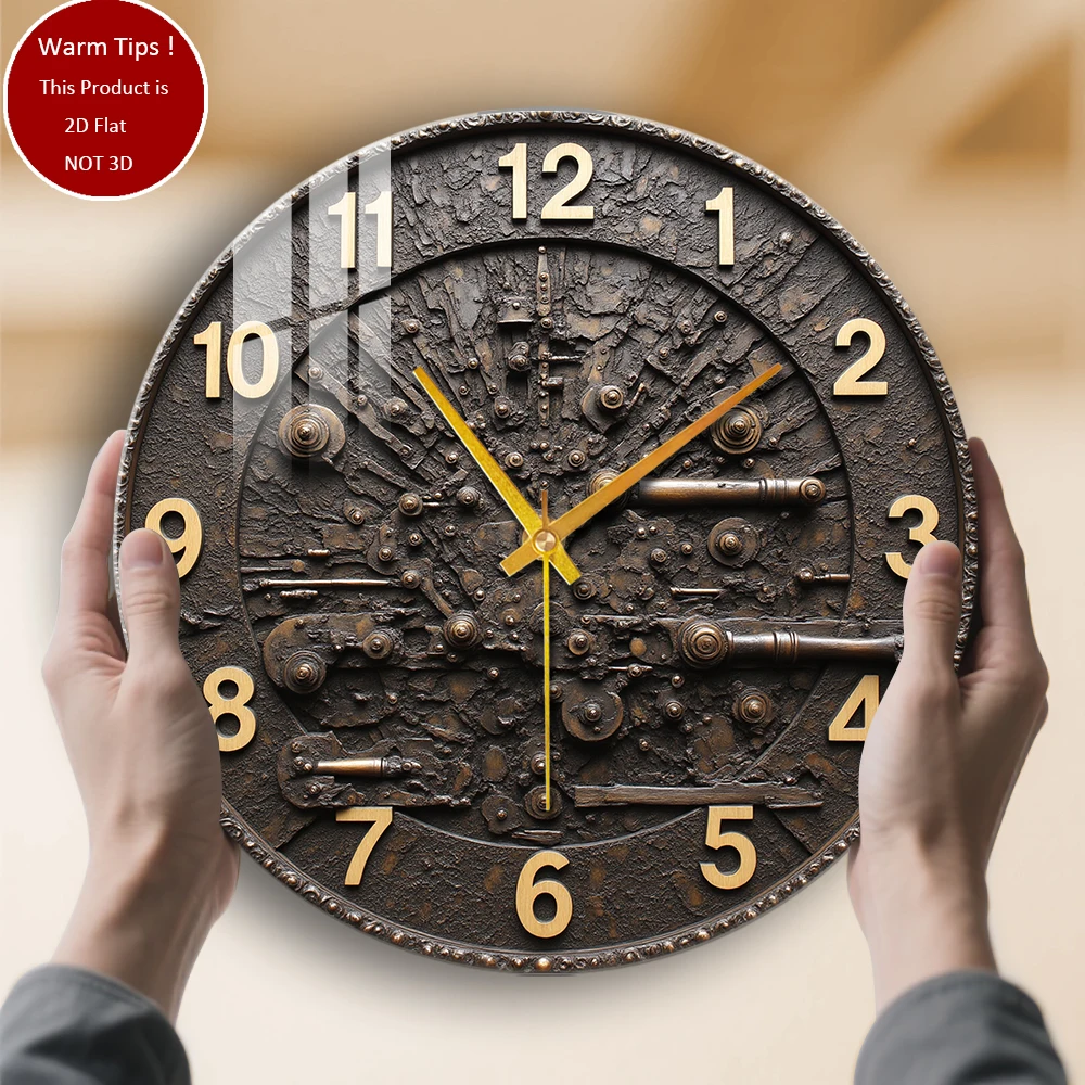 

Настенные часы из закаленного стекла, бронзовые часы в деревенском стиле, подходящие для настенного декора или настольного дисплея в любом месте