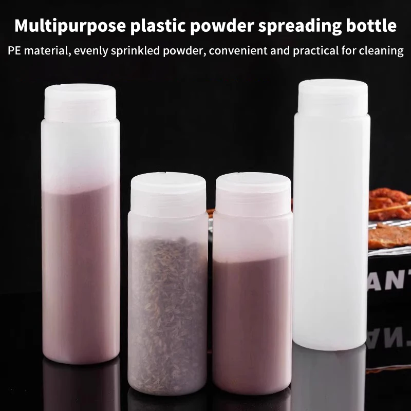 400/600ml Clear Plastic Spice Jar With Shaker Lids Kitchen Seasoning Containers BBQ Outdoor Cooking Tool Kitchen Storing Spice