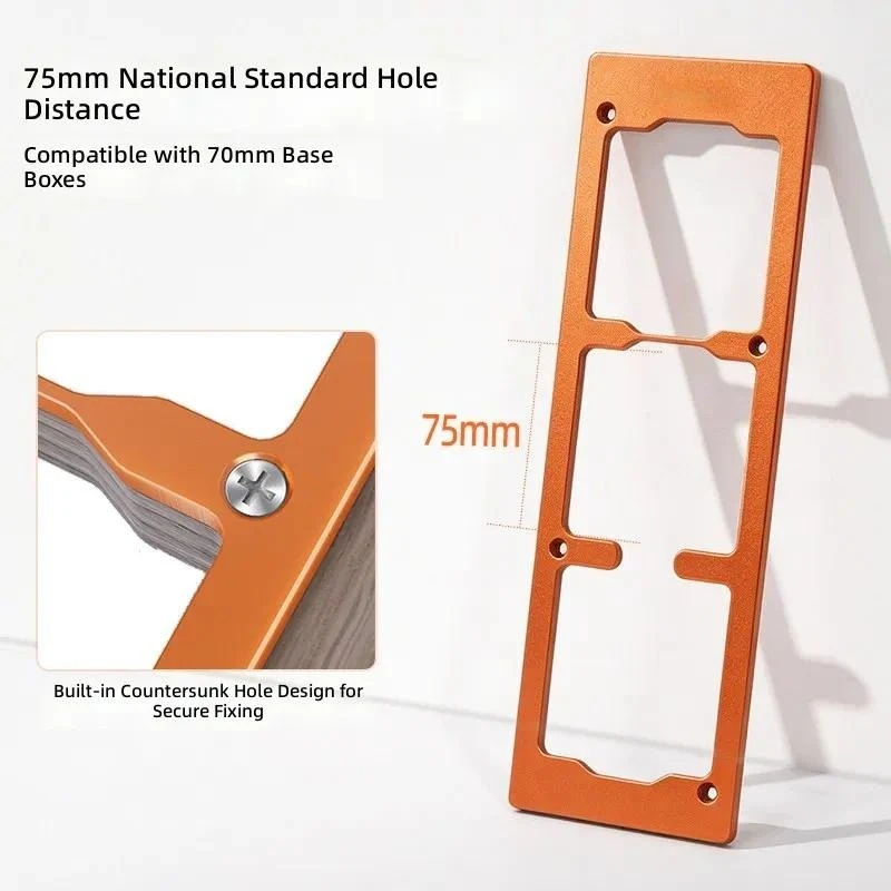 For 86 Type Switch Socket Opening Template Aluminum Alloy Wire Box Bottom Hole Cutter Woodworking Panel Slotting Tool Guide