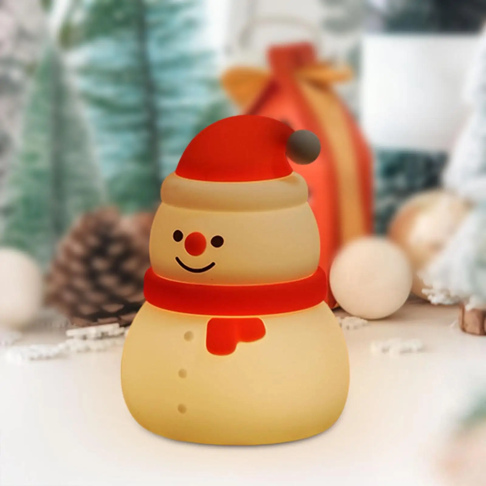 

Christmas Night Light with Lanyard Touch Bedside Lamp Silicone Night Light for Countertop