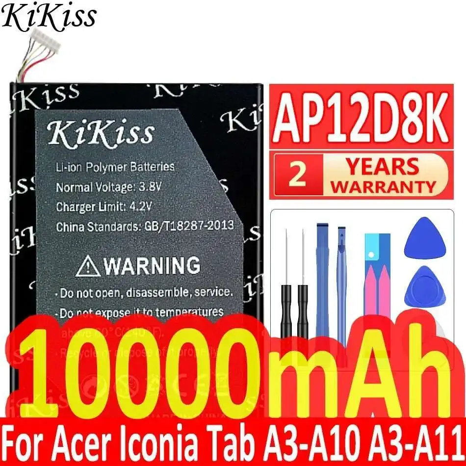 

Tablet Battery Good Low-Temperature Performance AP12D8K For Acer Iconia Tab A3-A10 A3-A11 W510 W510P Long-Lasting 10000Mah