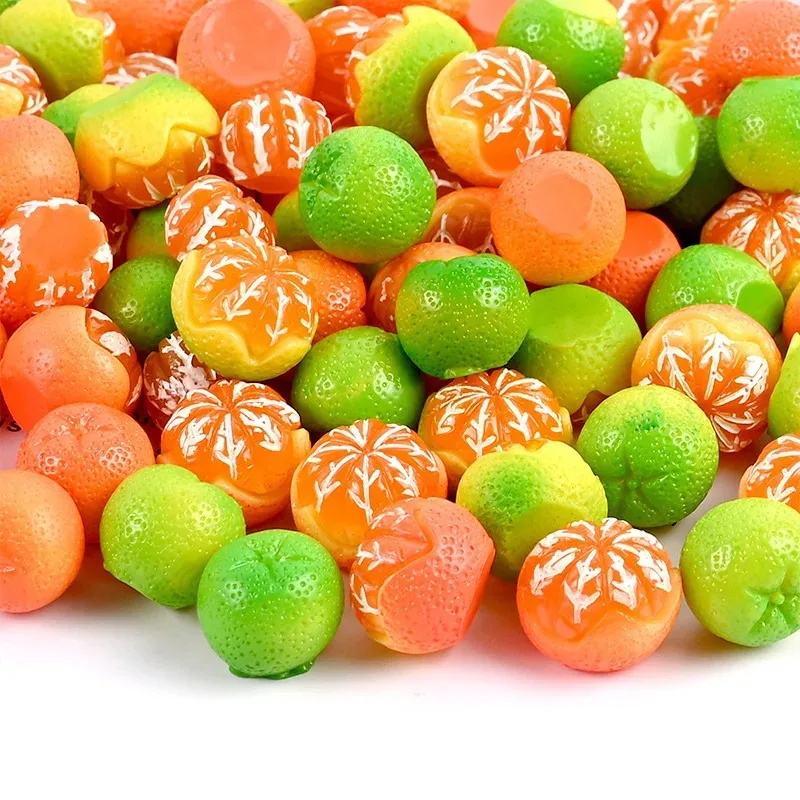 10Pcs Flatback Resin Orange Fake Food Miniatures DIY Handmade Ornaments Scrapbooking Embellishment Craft Mini Accessories