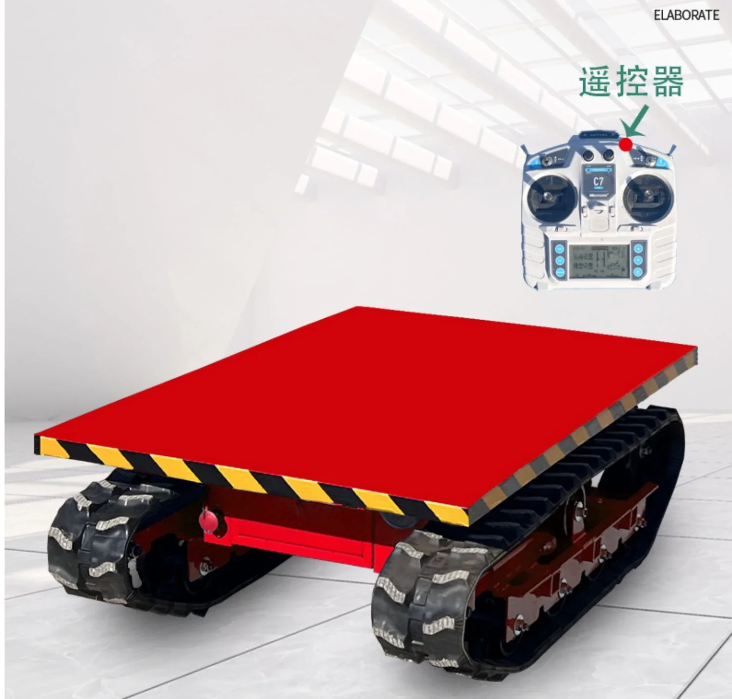 Remote control electric tracked small flatbed truck, agricultural rubber tracked orchard construction site turnover and handling