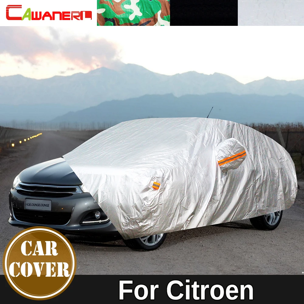 Full Car Cover Sun Rain Snow Protec Auto Cover Silver Black Camouflage For Citroen C4 Xsara Picasso C-Elysee C-Crosser C8 C6