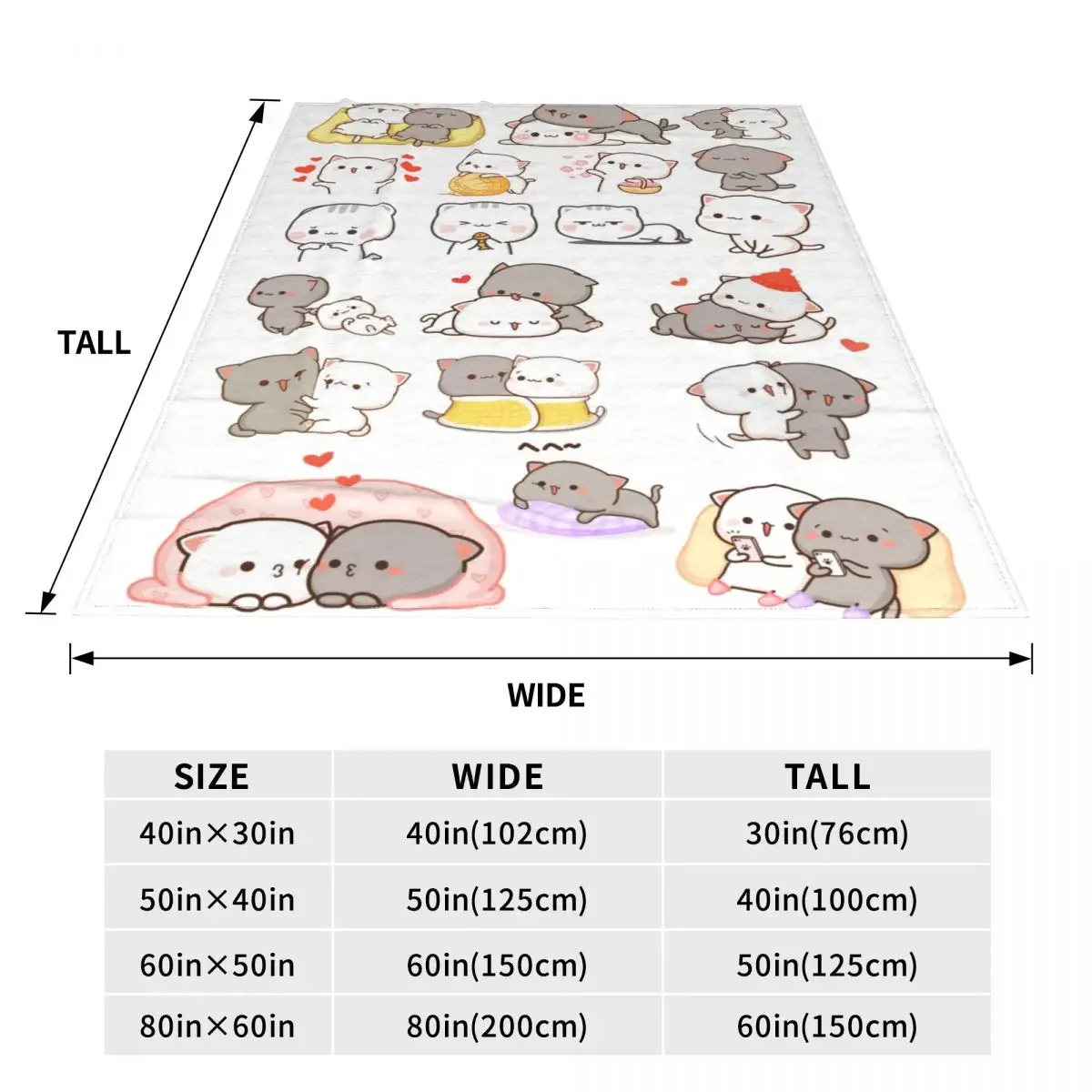 Uroczy koc brzoskwiniowy i Goma Cartoon Mochi kot flanelowy koce letnie klimatyzacja spersonalizowane miękkie ciepłe narzuty