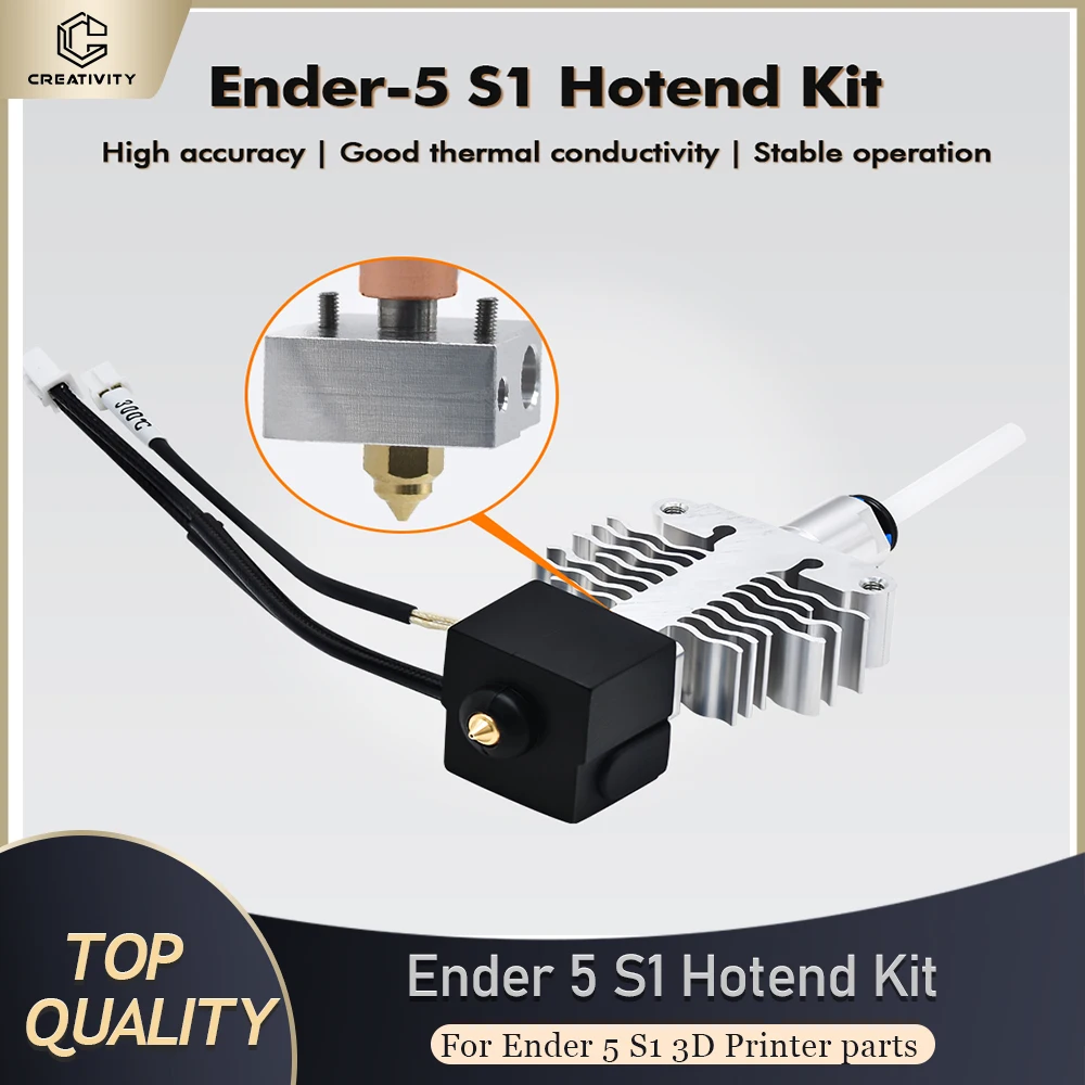 Yaratıcılık Ender 5 S1 Hotend Kiti Yüksek Sıcaklık Hızı Montajlı Ekstruder Hotend Yüksek Sıcaklık Dayanımı/Hızlı Baskı parçası