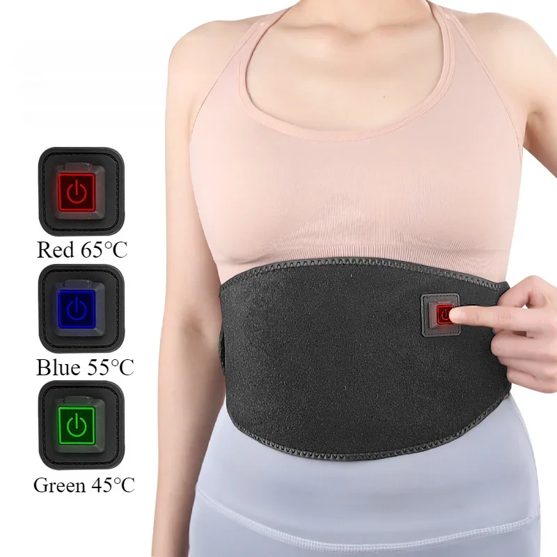 1PC Electric Heated Waist Support Brace Pain Relief Lumbar Heating Pad USB Charging  Magnetic Therapy Back Waist Massage Band