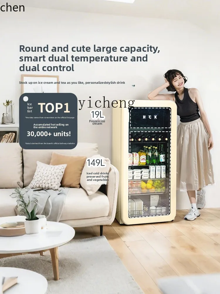 ice bar pier pier bar freezer freezer household living room fresh-keeping cabinet beverage small retro refrigerator