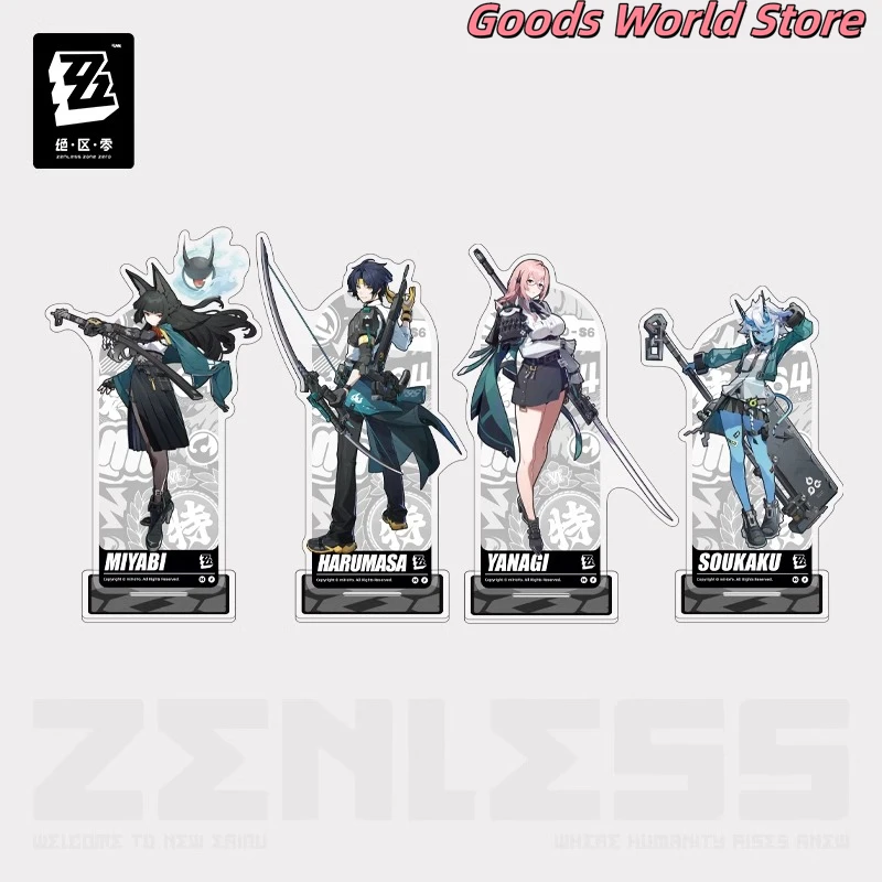 Original Mihoyo Zenless Zone Zero Figure Hoshimi Miyabi Asaba Harumasa Tsukishiro Soukaku Acrylic plaque Cosplay Anime Genuine