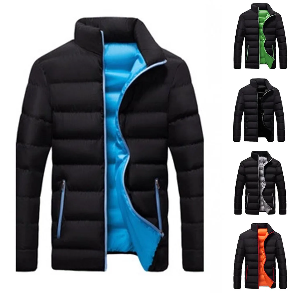 

Men Down Cotton Short Coat Padded Thickened Warm Stand Collar Plus Size Jackets