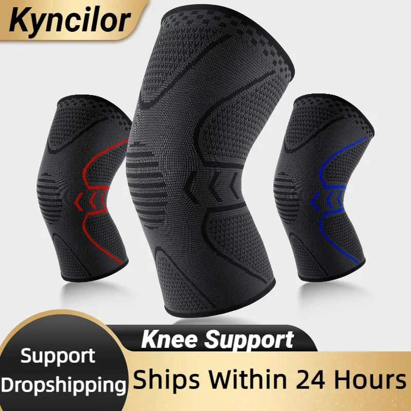 Kyncilor Compression Knee Support Joint Pain Arthritis Relief Running Fitness Anti Slip Silicone Brace Knee Pads