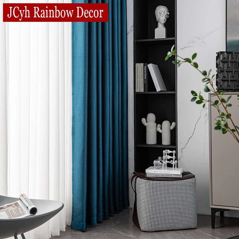 Modern 100% Blackout Curtains for Bedroom Window Long Curtain for Living Room Luxury Thermal Insulated Blinds Drapes Full Shade